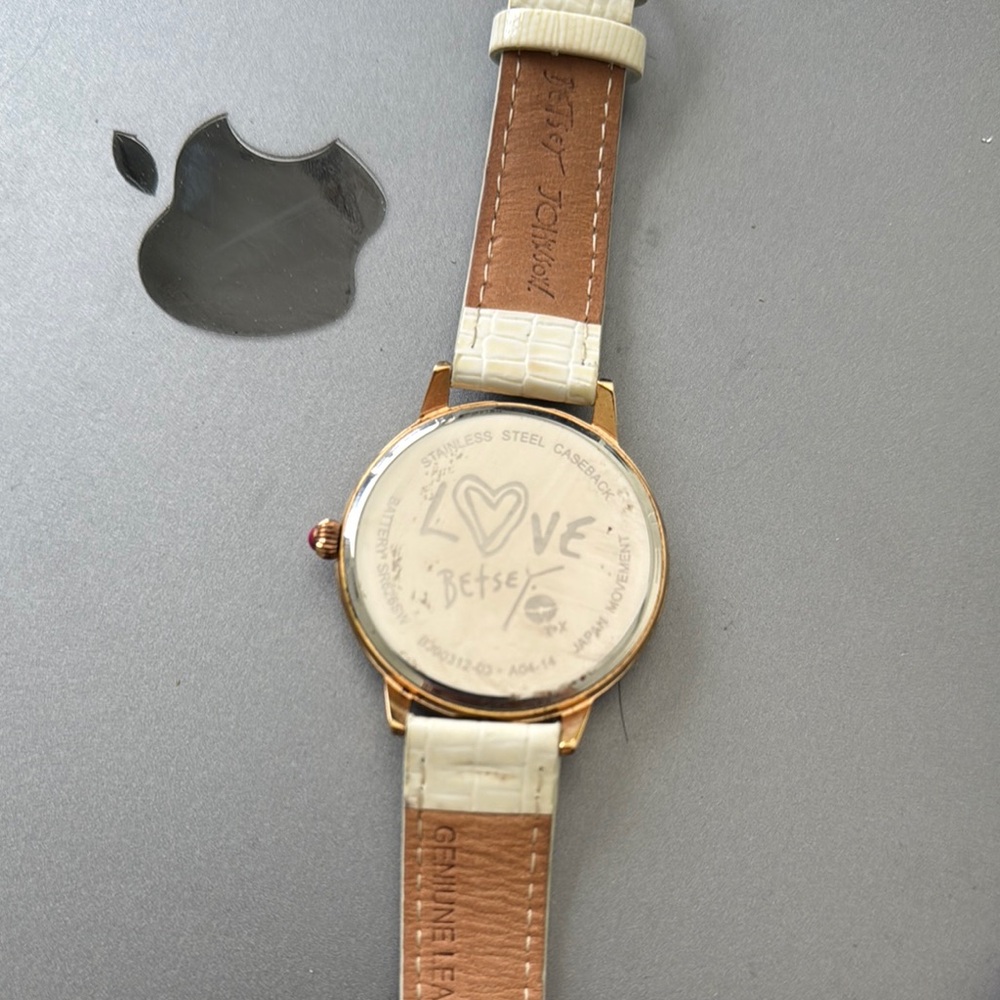 Betsey Johnson cream Leather Strap Watch - Picture 5 of 5